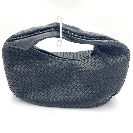 Sold Bottega Veneta Black Belly Hobo Intrecciato Nappa Leather Handbag Large