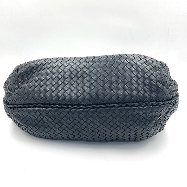 Sold Bottega Veneta Black Belly Hobo Intrecciato Nappa Leather Handbag Large
