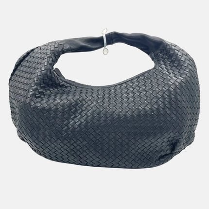 Sold Bottega Veneta Black Belly Hobo Intrecciato Nappa Leather Handbag Large-Luxbags