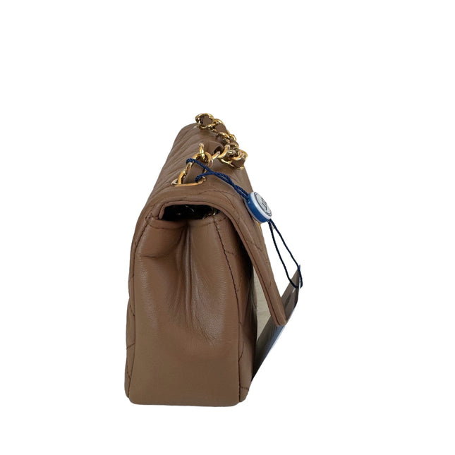 Chanel Classic Flap Mini Vintage Beige Lambskin Leather Adjustable Gold-tone Chain