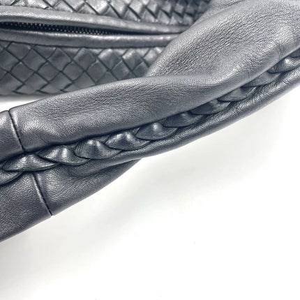Sold Bottega Veneta Black Belly Hobo Intrecciato Nappa Leather Handbag Large