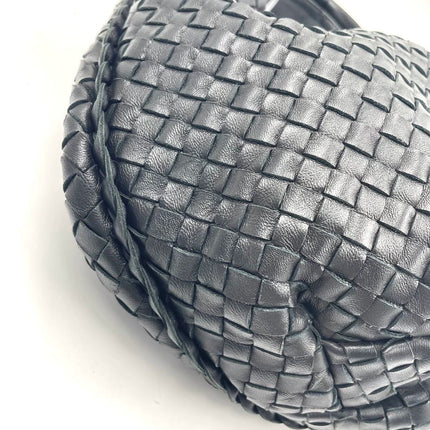 Sold Bottega Veneta Black Belly Hobo Intrecciato Nappa Leather Handbag Large