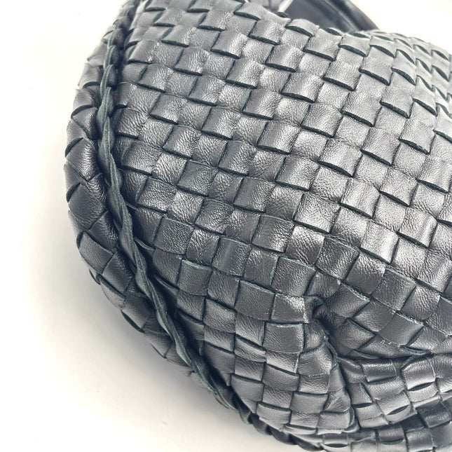 Sold Bottega Veneta Black Belly Hobo Intrecciato Nappa Leather Handbag Large