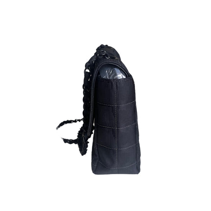 Sold Chanel So Black Canvas Classic Flap 2002 Ice Cube Chocolate Bar Shoulder Bag Black Hardware