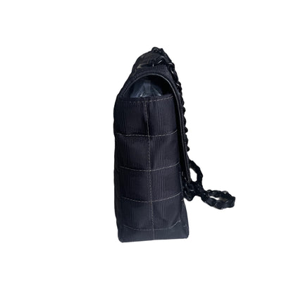 Sold Chanel So Black Canvas Classic Flap 2002 Ice Cube Chocolate Bar Shoulder Bag Black Hardware