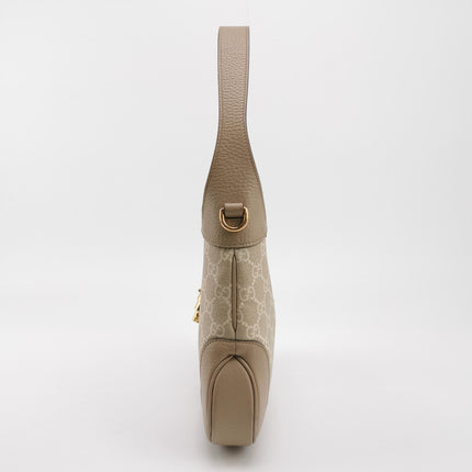 Gucci Jackie 1961 Small Cream Beige Monogram Canvas and Leather Bag