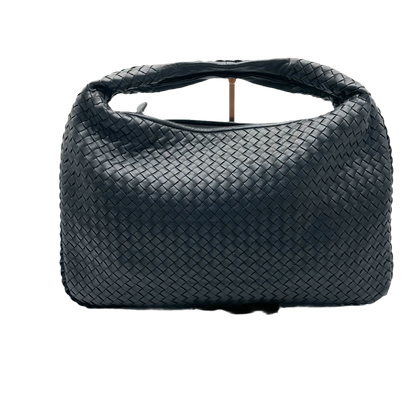 Sold Bottega Veneta Intrecciato Hobo Bag Medium Black Lambskin leather-Luxbags