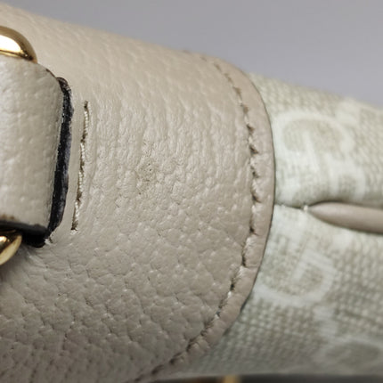 Gucci Jackie 1961 Small Cream Beige Monogram Canvas and Leather Bag