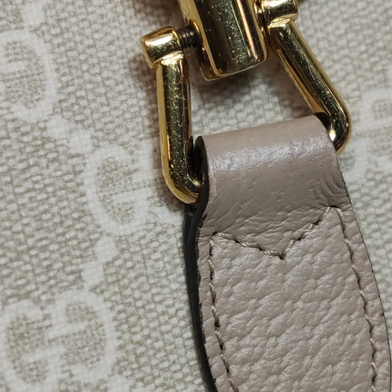 Gucci Jackie 1961 Small Cream Beige Monogram Canvas and Leather Bag