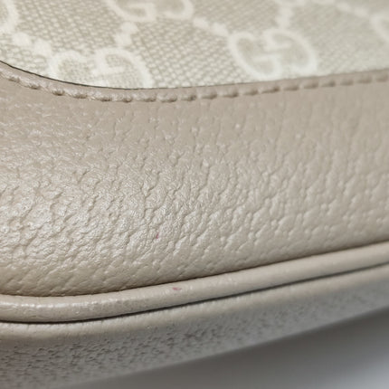 Gucci Jackie 1961 Small Cream Beige Monogram Canvas and Leather Bag