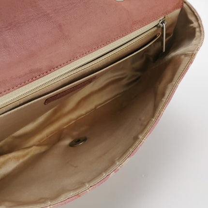 Chanel Pink Medium Canvas Ice Cube Classic Flap 2000-2002 Travel Line Shoulder Bag