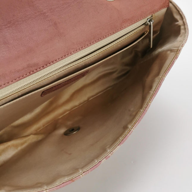 Chanel Pink Medium Canvas Ice Cube Classic Flap 2000-2002 Travel Line Shoulder Bag