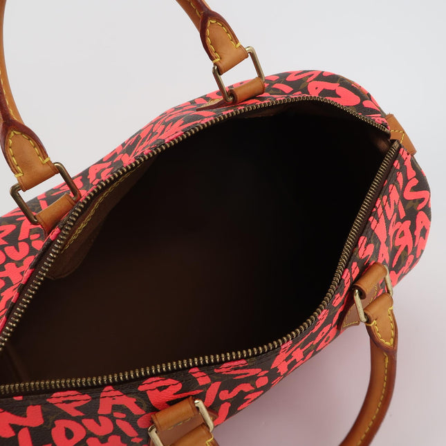 Louis Vuitton Speedy 30 Red Graffiti Handbag