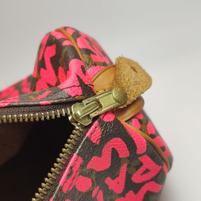 Louis Vuitton Speedy 30 Red Graffiti Handbag