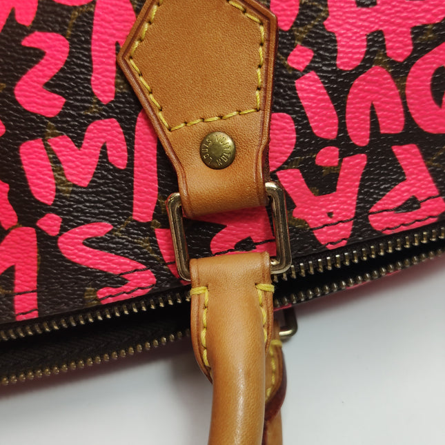 Louis Vuitton Speedy 30 Red Graffiti Handbag