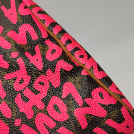 Louis Vuitton Speedy 30 Red Graffiti Handbag