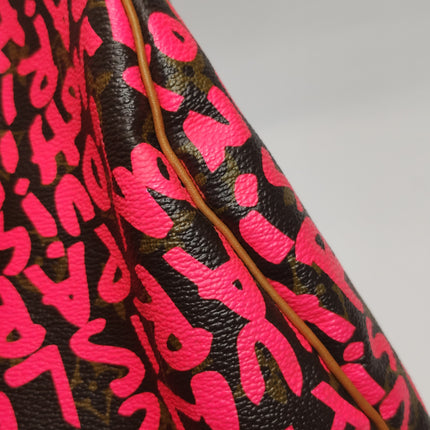 Louis Vuitton Speedy 30 Red Graffiti Handbag