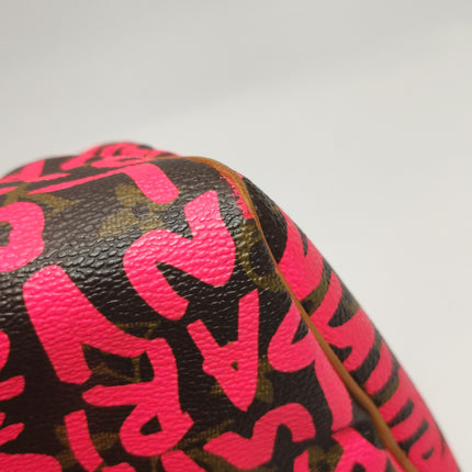 Louis Vuitton Speedy 30 Red Graffiti Handbag
