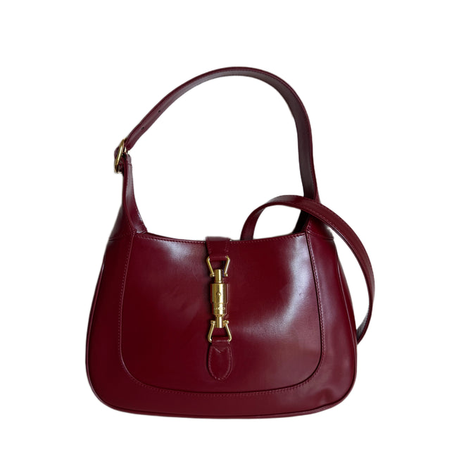 Gucci Jackie 1961 Red Burgundy Leather Bag Small Shoulder Bag-Luxbags