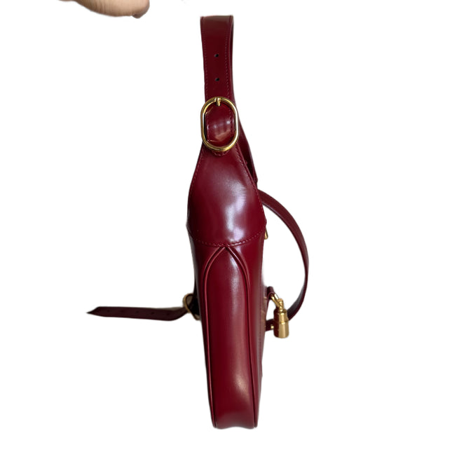 Gucci Jackie 1961 Red Burgundy Leather Bag Small Shoulder Bag