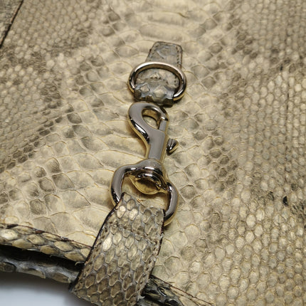 Gucci Jackie Vintage Beige Snake-skin Leather Gold Hardware