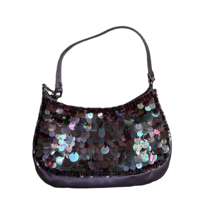 RARE Prada Vintage Cleo Purple Silk and Sequins Evening Handbag-Luxbags