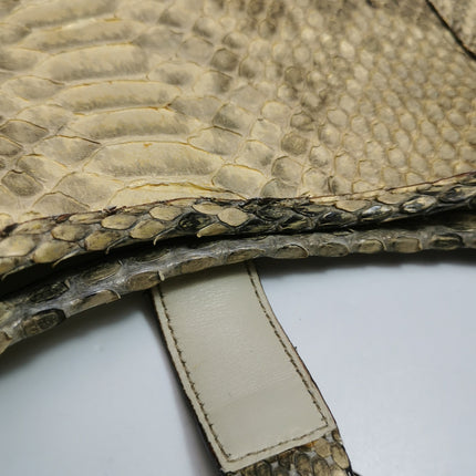 Gucci Jackie Vintage Beige Snake-skin Leather Gold Hardware