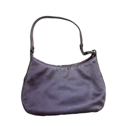 RARE Prada Vintage Cleo Purple Silk and Sequins Evening Handbag