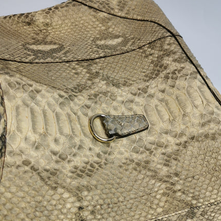 Gucci Jackie Vintage Beige Snake-skin Leather Gold Hardware