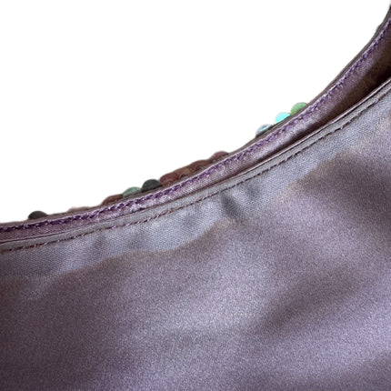 RARE Prada Vintage Cleo Purple Silk and Sequins Evening Handbag