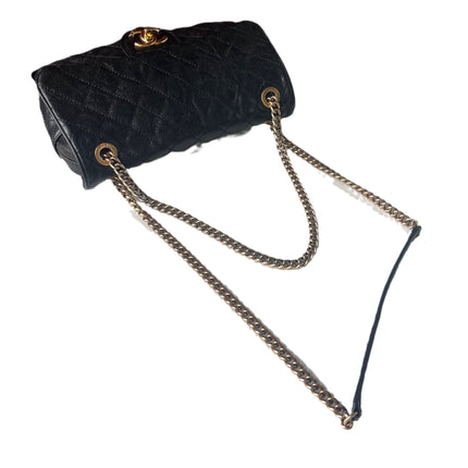 Sold Chanel Shiva Flap Bag Distressed Black Caviar with Gold Chain