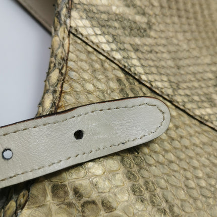Gucci Jackie Vintage Beige Snake-skin Leather Gold Hardware