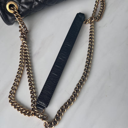 Sold Chanel Shiva Flap Bag Distressed Black Caviar with Gold Chain