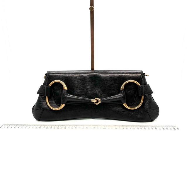 Sold Gucci Horsebit 1955 Chain Shoulder bag Large Black Leather
