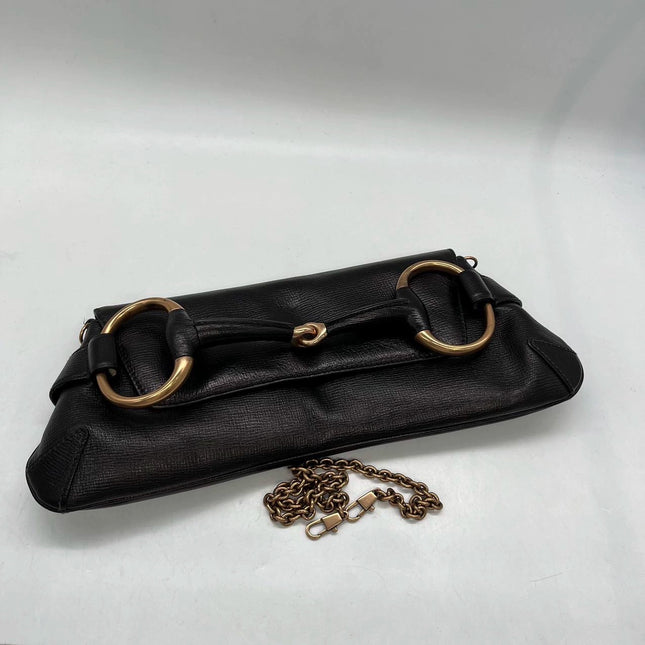 Sold Gucci Horsebit 1955 Chain Shoulder bag Large Black Leather