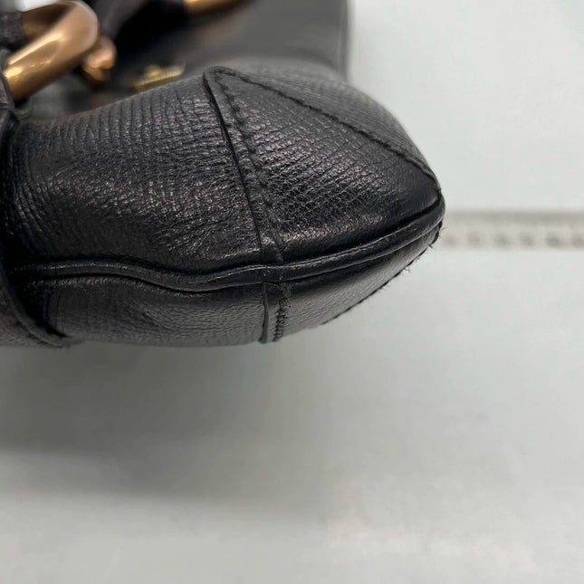 Sold Gucci Horsebit 1955 Chain Shoulder bag Large Black Leather