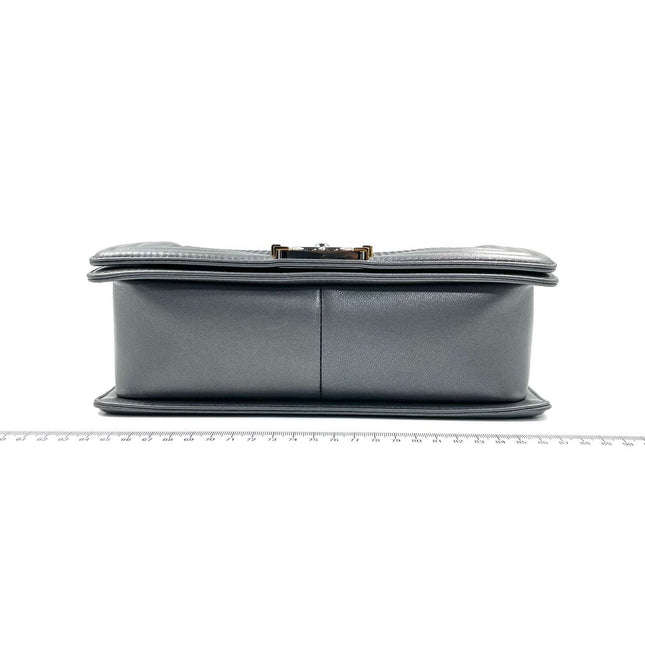 Sold CHANEL Dark Grey/Silver Boy Bag Cruise Collection 2014 SHOULDER BAGS