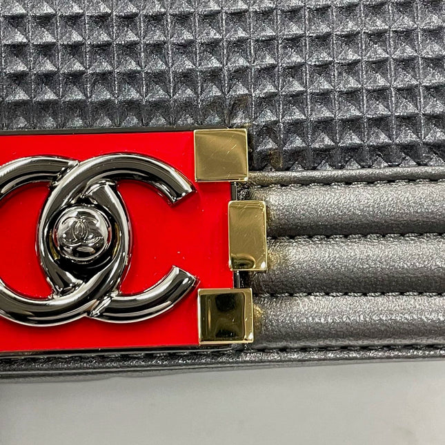 Sold CHANEL Dark Grey/Silver Boy Bag Cruise Collection 2014 SHOULDER BAGS