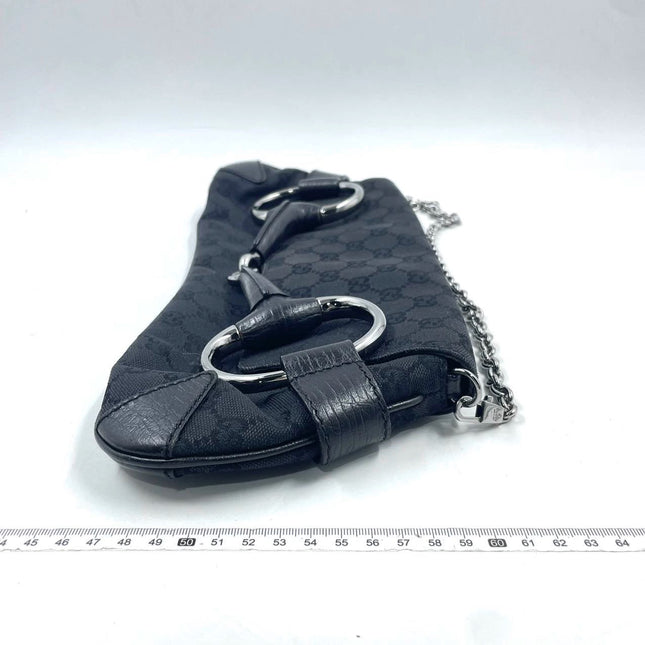 Sold Gucci Horsebit 1955 Cloth Black Monogram Shoulder bag