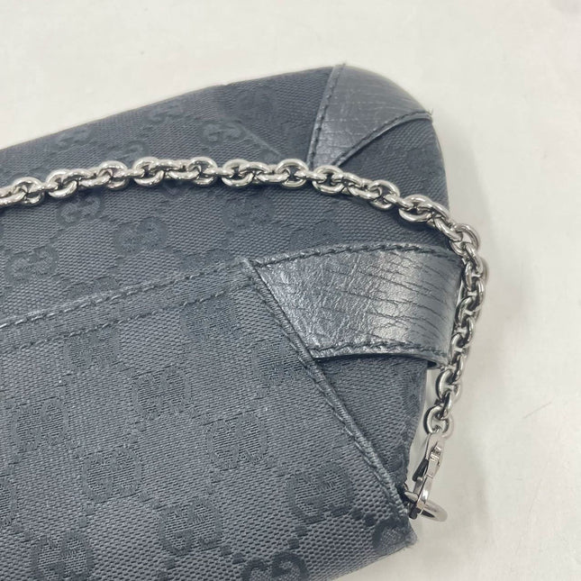 Sold Gucci Horsebit 1955 Cloth Black Monogram Shoulder bag