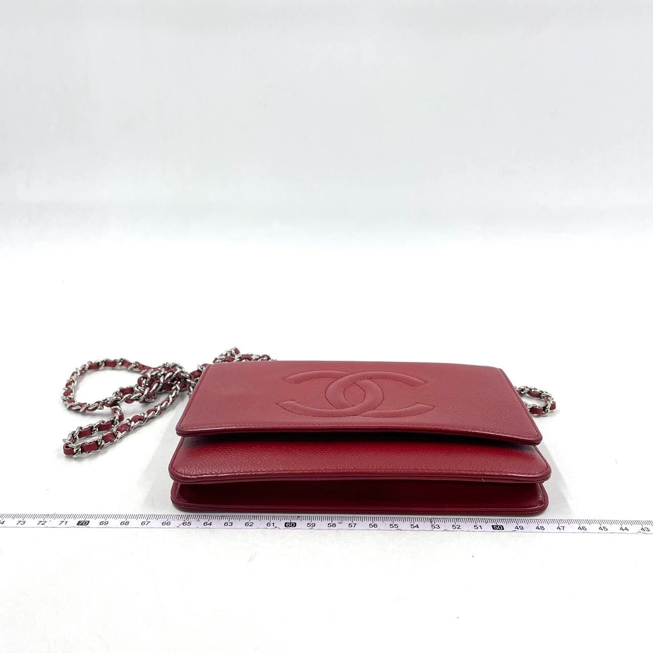 Chanel Wallet on Chain WOC Double CC Red Caviar Leather