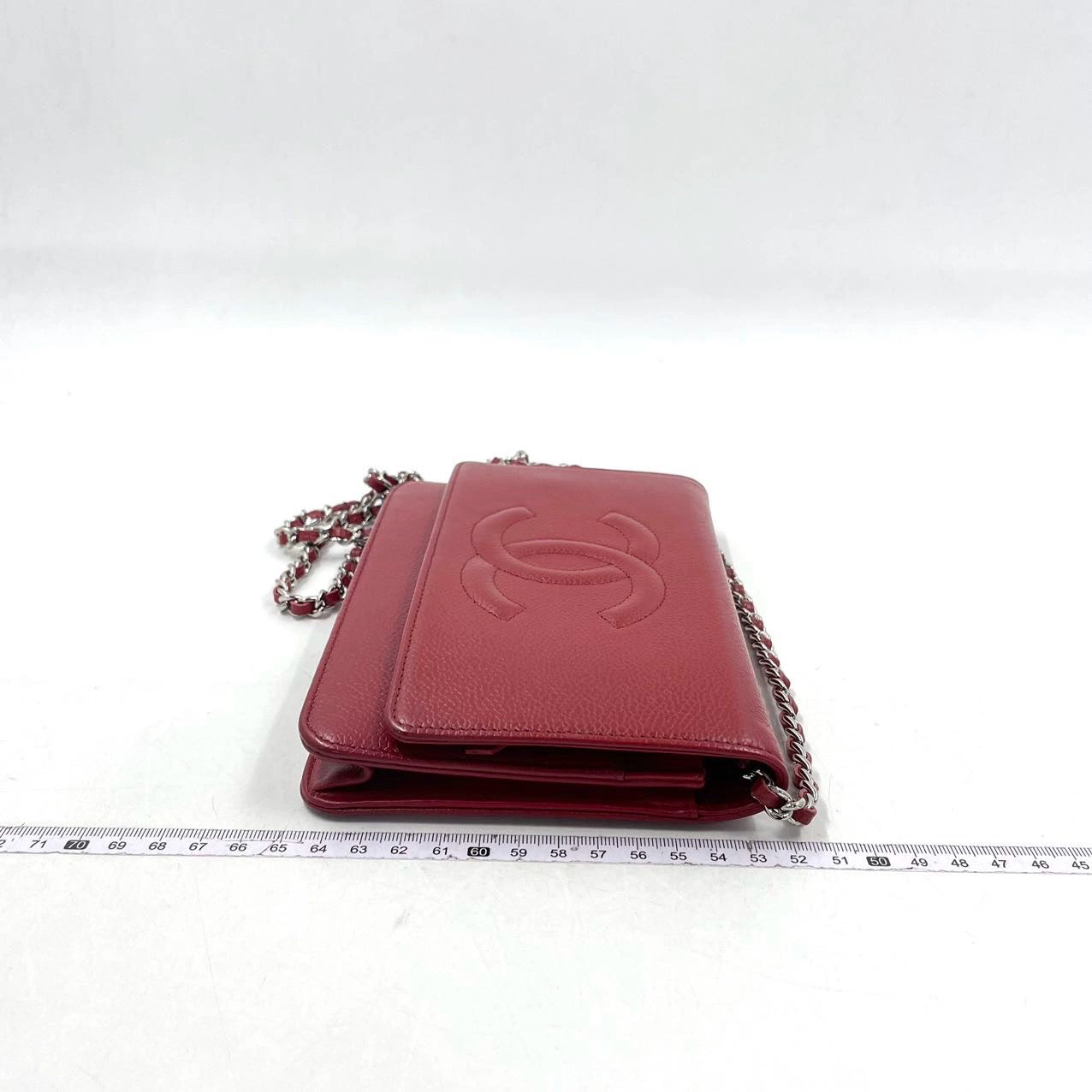 Chanel Wallet on Chain WOC Double CC Red Caviar Leather