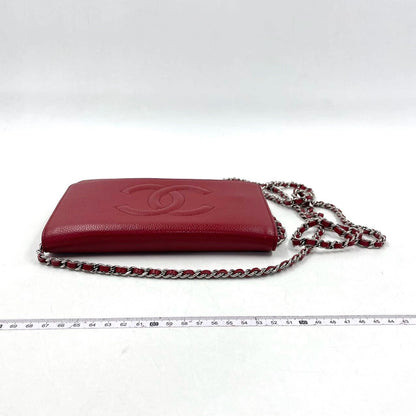 Chanel Wallet on Chain WOC Double CC Red Caviar Leather