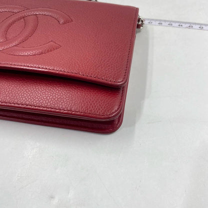 Chanel Wallet on Chain WOC Double CC Red Caviar Leather