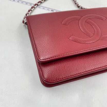 Chanel Wallet on Chain WOC Double CC Red Caviar Leather