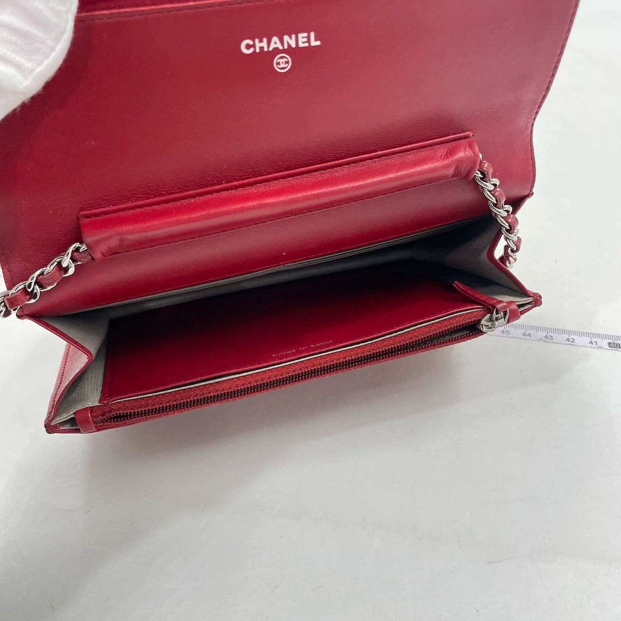 Chanel Wallet on Chain WOC Double CC Red Caviar Leather