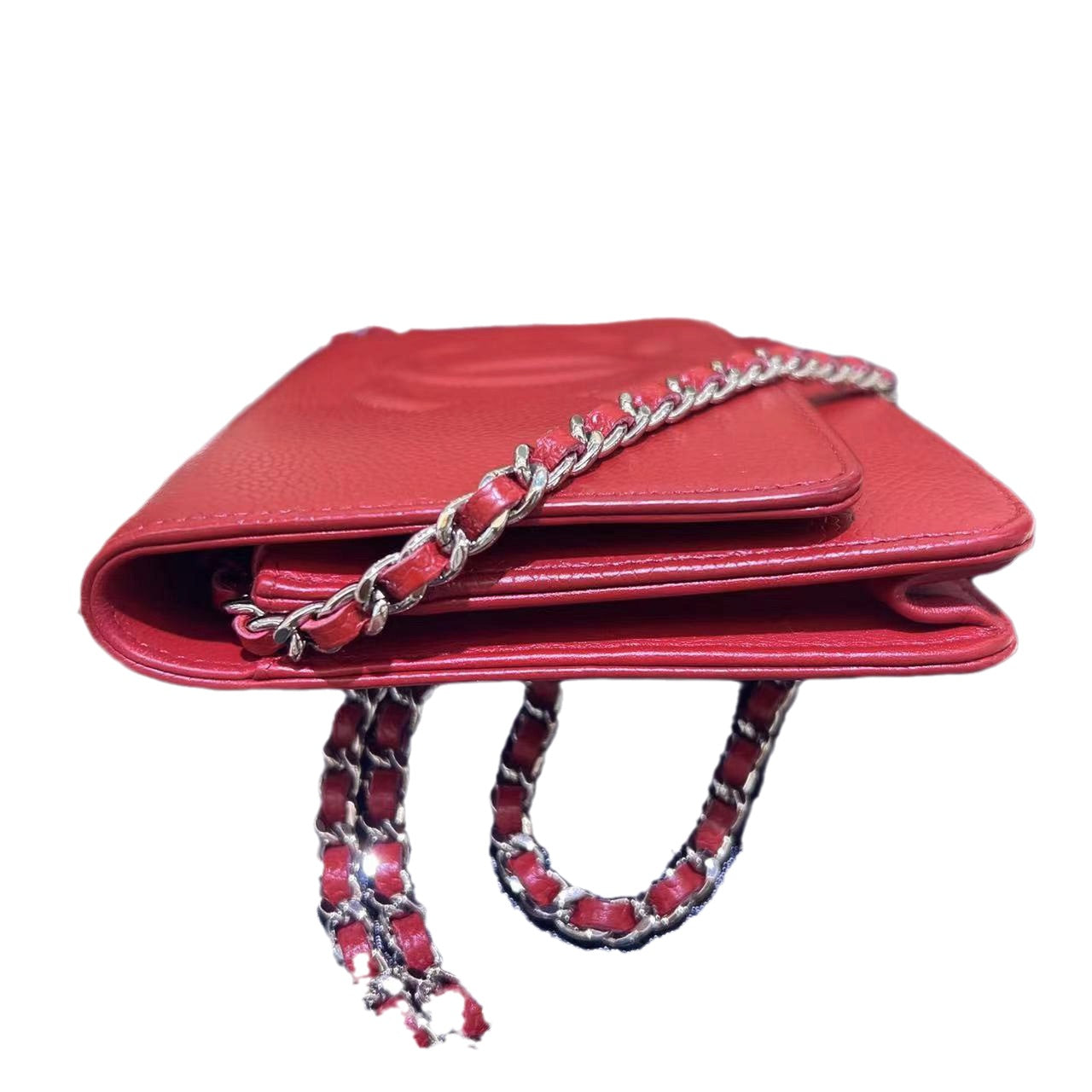 Chanel Wallet on Chain WOC Double CC Red Caviar Leather