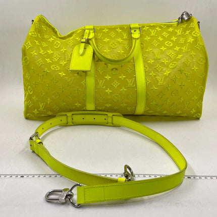 Sold Louis Vuitton Keepall Bandouliere Monogram Mesh 50 Yellow in Mesh/Leather