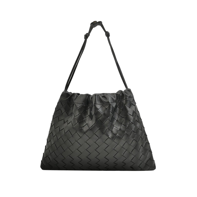 Bottega Veneta Dustbag Black Intrecciato Leather Shoulder Bag