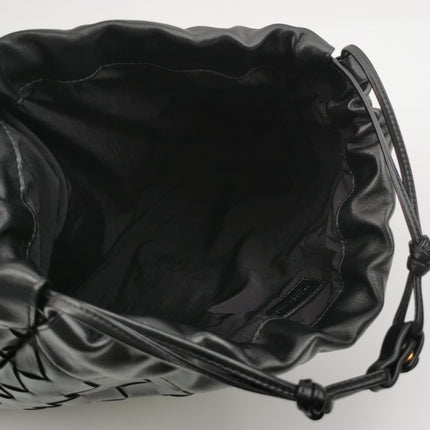 Bottega Veneta Dustbag Black Intrecciato Leather Shoulder Bag